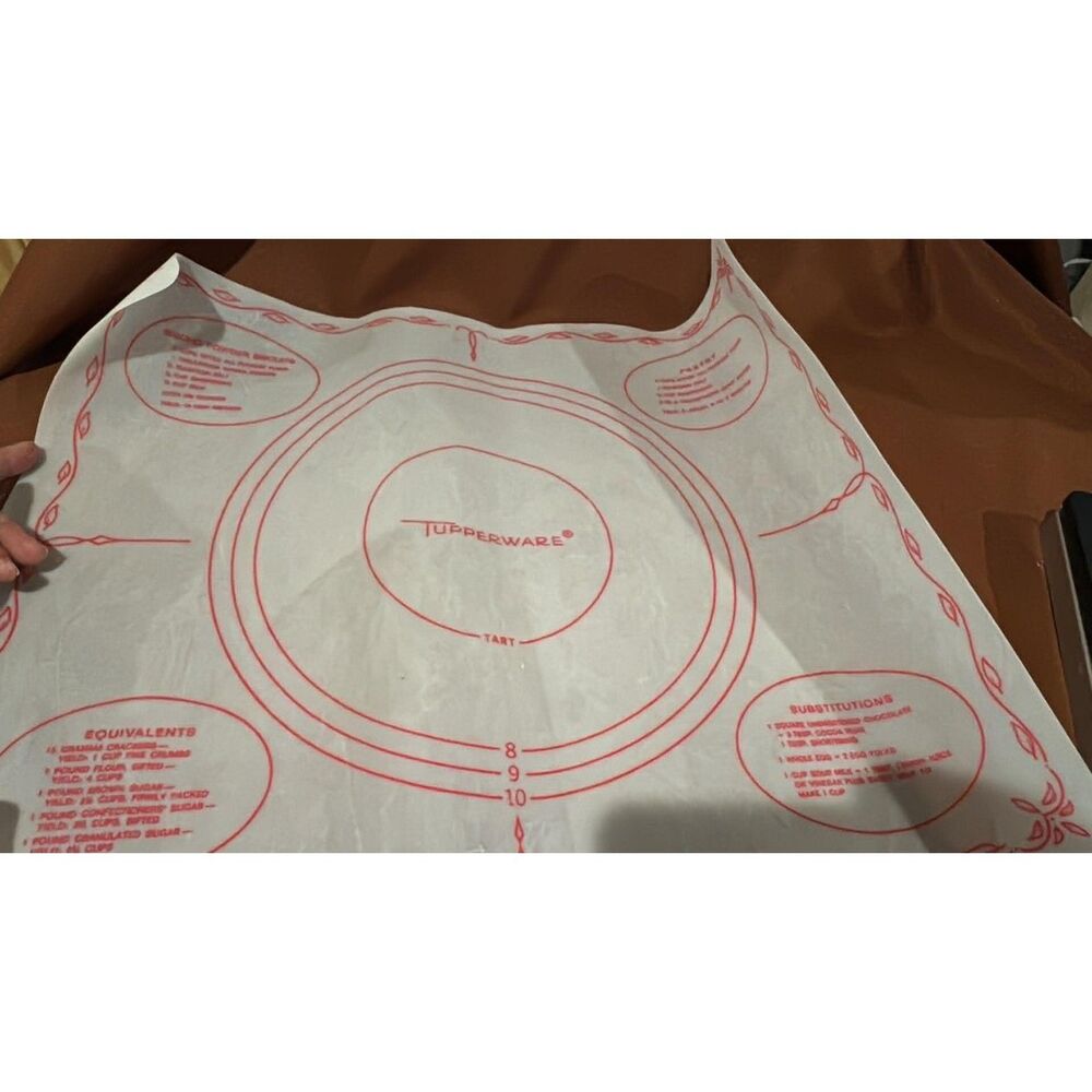 Vintage Tupperware Pastry Mat 1965 Rolling Guide Baking